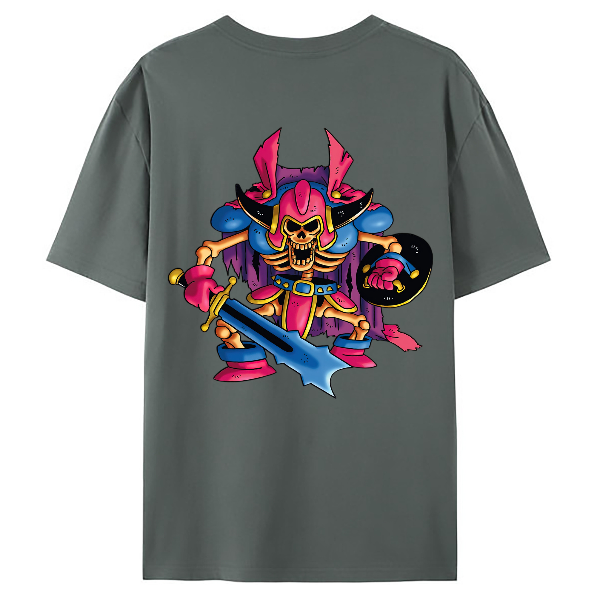 （画像用） ドラゴンクエスト Doragon Kuesuto Dragon Quest 綿100％ メンズ半袖Tシャツ（バックプリント） 通気性